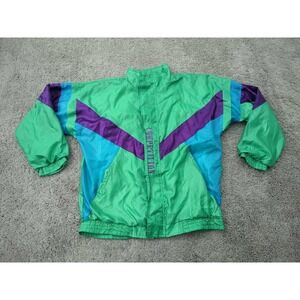 Competition Windbreaker Jacket Mens XL Track Jacket Colorblock 80s Hong Kong